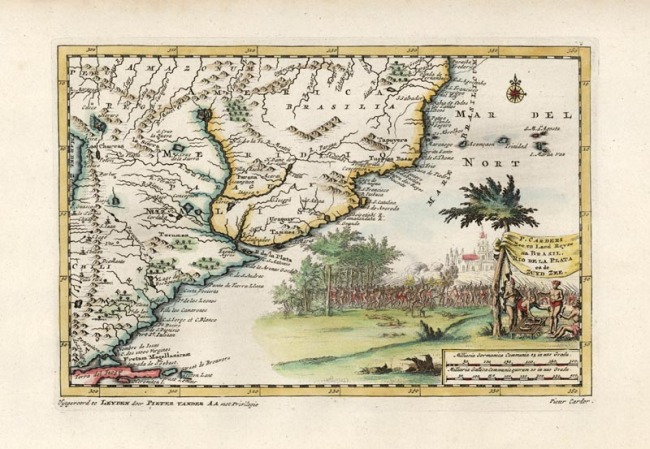 1700 Van der Aa, Pieter & Carders P. - Zee en Land Reyse na Brasil. Rio De La Plata en de Zuyd Zee