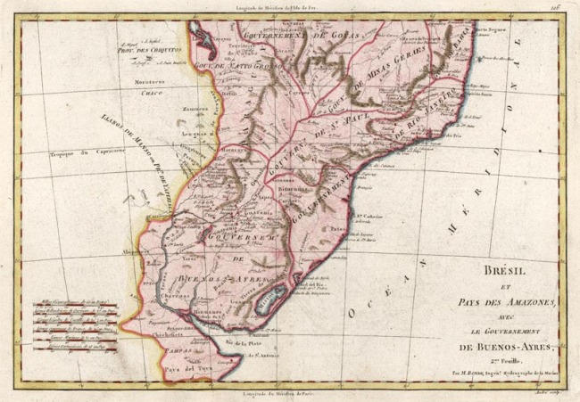 1787 Bonne, Rigobert - Bresil et Pays Des Amazones, avec Le Gouvernement De Buenos-Ayres