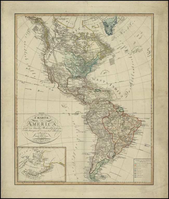 1810 Steit, Freidreich Wilhem - Charte von America nach den neuesten Materialien Lichersten Ortsbestimungen und der neuesten Eintheilung