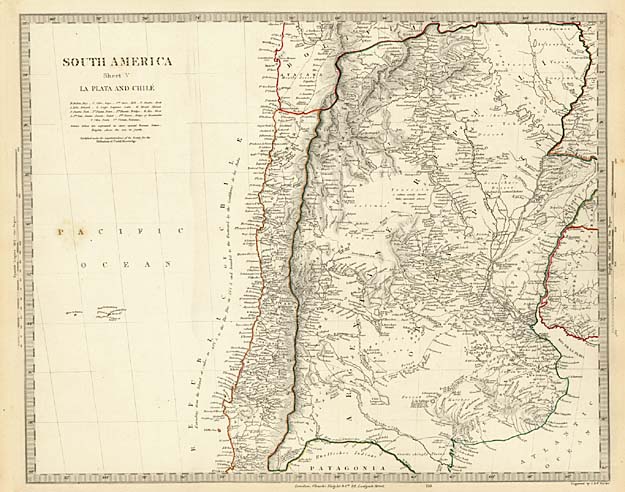 1840 Sduk - South America Sheet V La Plata and Chile