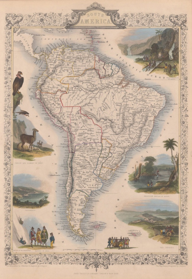 1851 Tallis, J & F. - South America