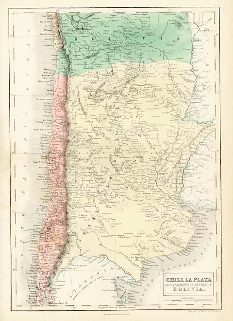 1854 Black, Adam & Charles - Chili, La Plata or The Argentine Republic & Bolivia